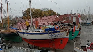 Stepping the Mast on my Westsail32 Mighty Sparrow