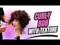 Textured Curly Bob Layered Cutting Method for Stylists