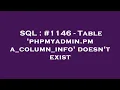 SQL - Table phpmyadmin pma