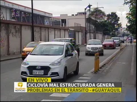 Ciclovía mal estructurada genera problemas en el tránsito - Guayaquil