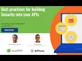 WEBINAR Best practices for building Security into your APIs - Near BPO APIsec