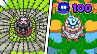 MAX Buffed Tack Zone VS Degree 100 Tack Paragon Bloons TD 6
