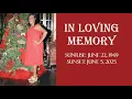 Celebration of the Life of Jocelyn Hyman-Hill July 19 2025 Funeral Service