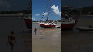 Beaching our boat! 😱⛵️#shorts