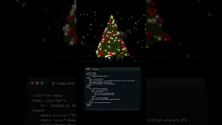 Merry christmas tree animation using HTML CSS and JavaScript