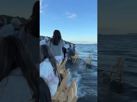 Seaside Dinner Interrupted By Incoming Tide