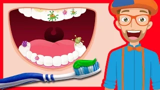 tooth brushing song by blippi 2 minutes brush your teeth for kids