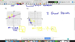Unit 4 Linear Functions Quiz Review Pg 1