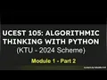 Algorithmic thinking with python Part2 Engineering College