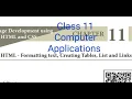 Class 11 Computer Applications chapter 11 HTML Tables Part 3