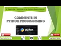 Comments in Python In Hindi