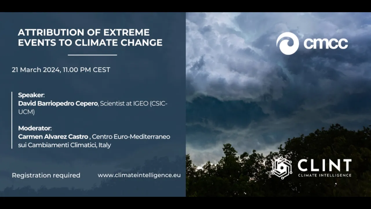 CLINT Webinar: Attribution of extreme events to climate change
