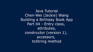 Java Tutorial Birt ay Book App 04
