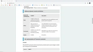 Concepts for ROLL BACK COMMIT CHECK POINTS