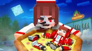 JJ Transformer and CRAZY FAN Pizza - Love Story - Maizen Minecraft Animation