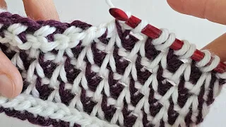 Reto COLCHA TUNISIA en vivo! ❤️ Cuadrado 2: Colorwork Espiga en Dos Colores