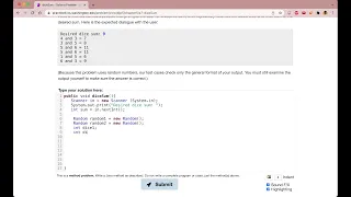 Exercise 5 7 diceSum Java Tutorial Practice-It