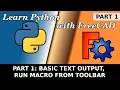 Learn Python in FreeCAD 01 Setup Text output and adding your macro as a toolbar button