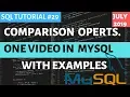 MySQL Comparison Operators In SQL in Hindi in One