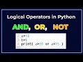 Logical Operators in Python in Hindi Explained AND OR NOT
