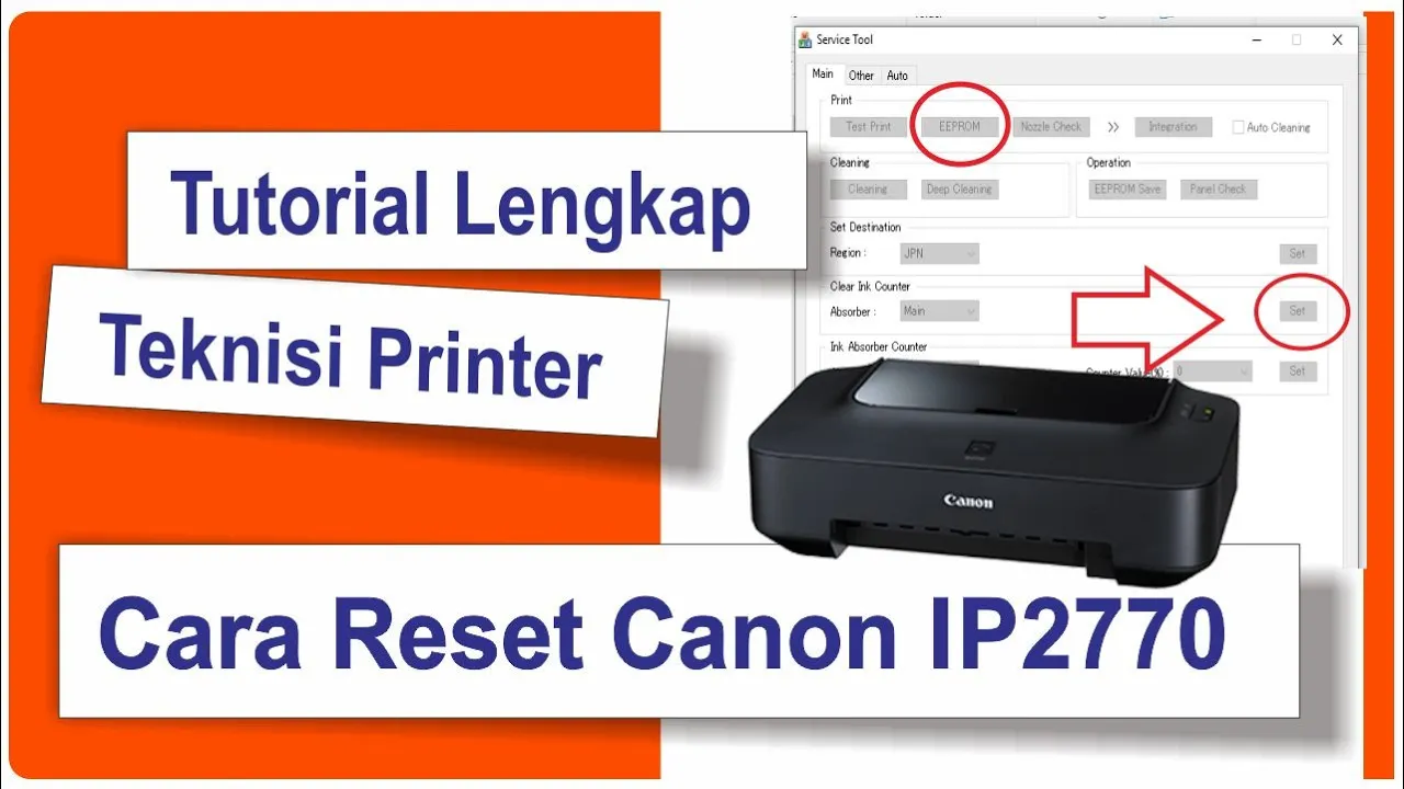 Cara Reset Printer Canon IP2770 Error Number 5B00 Lampu Power Dan Kertas Berkedip Bergantian. 