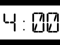 4 Minute Countdown Timer Black Digital Clock on White Background