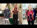 Susan Graver Printed Sheer Clip Jacquard Button Front Puff-Slv Blouse on QVC