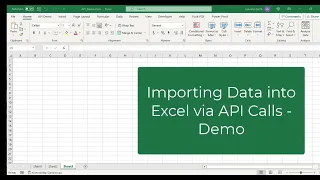 Importing Data into Excel via API Calls - Demo