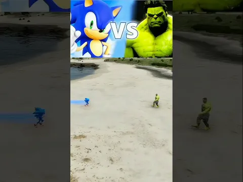 TEAM SONIC VS TEAM HULK EPIC BATTLE 🔥| #Shorts​ | #gta5​ | #sonic​ | #hulk​