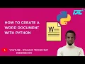 How to Create a Word Document with Python