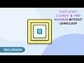 Print ARRAY and FIND MAXIMUM without using Loop Recursion Java JavaScript Hindi