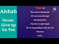 Download Lagu Aishah - Never Give Up On You Karaoke