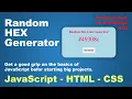 Random Color Generator using HTML CSS and JavaScript