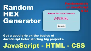 Random Color Generator using HTML CSS and JavaScript