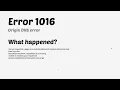 Error 1016 Origin DNS error