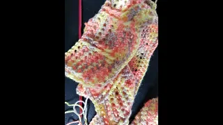Starting a bamboo and cotton baby blanket Yonkey Monkey blanket in tiger mix