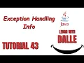 Exception Handling Info JAVA Tutorial
