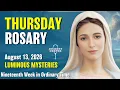 Thursday Rosary Luminous Mysteries of the Rosary August 13 2026 VIRTUAL ROSARY