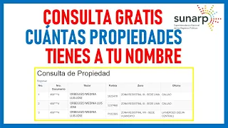 Consulta de propiedad SUNARP |Consulta GRATIS cuantos inmuebles tienes a tu nombre