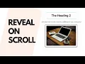 Reveal Elements On Scroll Animation For Website
