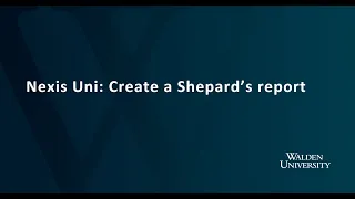 Nexis Uni Create a Shepard s Report