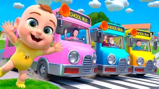 Riding the Bus with Mom & Dad | Family Nursery Rhyme | Lalafun