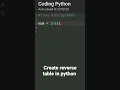 create reverse table in python