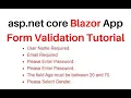 ASP NET Core Blazor App Form Validation vs2019