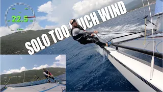 Trying not to pitchpole! Hobie 16 solo lesson