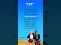 Download Lagu APT. lyrics - ROSÉ \u0026 Bruno Mars (Pre-Chorus) #lyrics #rosé #brunomars #apt