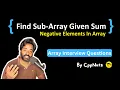Find subarray of given sum with negative numbers