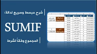 شرح دالة Sumif في 3 دقائق  شرح دالة Sumif في 3 دقائق