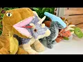 5 Dinosaur Toys Plushie Collection T Rex Triceratops Stegosaurus