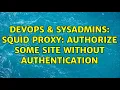 DevOps SysAdmins Squid proxy authorize some site without authentication